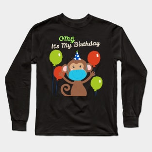 OMG It's My Birthday Monkey Chimp Long Sleeve T-Shirt